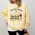 Proud Mom Of Two 2021 Graduates Twin Mama Graduation Leopard Comfort Colors Sweatshirt Butter