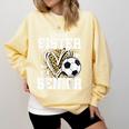 Proud Sister Of A 2026 Senior Soccer Graduation Leopard Comfort Colors Sweatshirt Butter