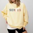 Senior 2023 American Flag USA Graduation Class Of 2023 Women Kids Men Comfort Colors Sweatshirt Butter
