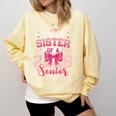 Senior 2026 Class Of 26 Coquette Pink Bow Graduation Sister Comfort Colors Sweatshirt Butter