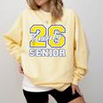 Senior Class 2026 Graduation Yellow Blue Letters Comfort Colors Sweatshirt Butter