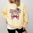 Senior Class Of 2027 Coquette Pink Bow Graduation 2027 Girls Comfort Colors Sweatshirt Butter