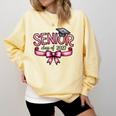 Senior Class Of 2027 Coquette Pink Bow Graduation 2027 Women Comfort Colors Sweatshirt Butter
