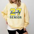 Senior Class Of 2027 Graduation Yellow And Blue On The Back Premium Tri-Blend Comfort Colors Sweatshirt Butter