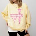 Senior Mom 2027 Class Of 2027 Coquette Bow Graduation 2027 Comfort Colors Sweatshirt Butter