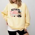 Senior Mom Class Of 2027 Cute Cat Graduation Pink Bows Girls Comfort Colors Sweatshirt Butter