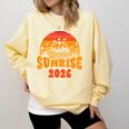 Senior Sunrise Class Of 2026 Graduation Proud Graduate Retro Comfort Colors Sweatshirt Butter