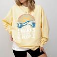 I Like Sharks & Maybe Like 3 People Humor Introverts Summer Comfort Colors Sweatshirt Butter
