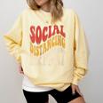 Social Distancing Expert Introvert Comfort Colors Sweatshirt Butter