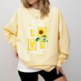 Sunflower Teach Love Inspire Cool Graduation Teacher School Comfort Colors Sweatshirt Butter