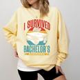 I Survived My Bachelor's Degree Party Bachelor Graduation Comfort Colors Sweatshirt Butter