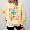 i Survived My Daughter's Bachelors Degree Groovy Graduation Comfort Colors Sweatshirt Butter