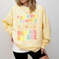i Survived My Fiance's Nursing Degree Graduation Groovy Premium Comfort Colors Sweatshirt Butter