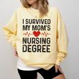 I Survived My Mom's Nursing Degree School Graduation Nursing Comfort Colors Sweatshirt Butter