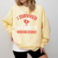 I Survived My Wife's Nursing Degree Rn Graduation Nurse Comfort Colors Sweatshirt Butter