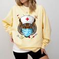 Tiger Nurse RN ER Nursing School Graduation Comfort Colors Sweatshirt Butter
