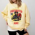 Woman Firefighter Aunt TiTi Auntie Black Graduation Comfort Colors Sweatshirt Butter