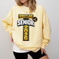 Wrestling Senior Night Senior 2026 Faith Cross Graduation Comfort Colors Sweatshirt Butter