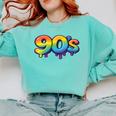 90s Retro Pop Art Rainbow Lips Nostalgia Costume 90s Comfort Colors Sweatshirt Butter