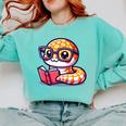 Adorable Book Lover Rattlesnake With Reading Glasses Cute Comfort Colors Sweatshirt Butter Adorable Book Lover Rattlesnake With Reading Glasses Cute Comfort Colors Sweatshirt Butter
