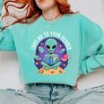 Alien Reader Reading Teacher Librarian Book Lover Comfort Colors Sweatshirt Butter