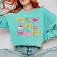 Apple Coquette Bow Books First Day Of School Back To School Comfort Colors Sweatshirt Butter Apple Coquette Bow Books First Day Of School Back To School Comfort Colors Sweatshirt Butter