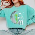 Astronaut Reading Book To Alien Moon Space Women Kids Men Comfort Colors Sweatshirt Butter Astronaut Reading Book To Alien Moon Space Women Kids Men Comfort Colors Sweatshirt Butter