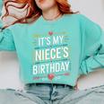 Boho Nostalgia It's My Niece's Birthday Women Kids Comfort Colors Sweatshirt Butter Boho Nostalgia It's My Niece's Birthday Women Kids Comfort Colors Sweatshirt Butter