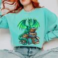 Book Dragon Reading Fantasy Comfort Colors Sweatshirt Butter