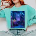 Book Library Bookshelf Armchair Window Pattern Print Comfort Colors Sweatshirt Butter