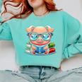 Book Lover Reading Pig Comfort Colors Sweatshirt Butter