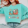 Book Lovers Winter Sleighing Through Stories Tee Premium Tri-Blend Comfort Colors Sweatshirt Butter