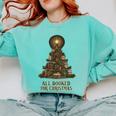 All Booked For Christmas Book Tree Book Lover Teacher Comfort Colors Sweatshirt Butter