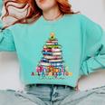 All Booked For Christmas Teacher Reading Student Bookworm Comfort Colors Sweatshirt Butter