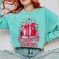 All Booked For Valentines Book Lovers Teacher Valentines Comfort Colors Sweatshirt Butter