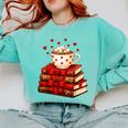 All Booked For Valentine’s Day Reading Teacher Comfort Colors Sweatshirt Butter