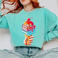 Books Reading Ice Cream Comfort Colors Sweatshirt Butter