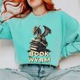 Bookwyrm Dragon Fantasy Bookish Fairytale Book Lover Comfort Colors Sweatshirt Butter