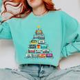 Cassette Tape Christmas Tree Graphic 80s 90s Retro Nostalgia Comfort Colors Sweatshirt Butter