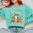 Cat Fall In Love With Reading Book Lover Autumn Comfort Colors Sweatshirt Butter