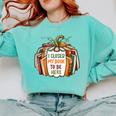 I Closed My Book To Be Here Fall Pumpkin Comfort Colors Sweatshirt Butter