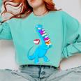 Cool Dinosaur Books Art For Men Women Libarian Book Lover Comfort Colors Sweatshirt Butter
