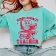 Cupid's Favorite Teacher Valentines Day Heart Book Lover Comfort Colors Sweatshirt Butter