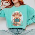 Cute Baby Highland Cow Reading Book Bookworm For Men Women Comfort Colors Sweatshirt Butter Cute Baby Highland Cow Reading Book Bookworm For Men Women Comfort Colors Sweatshirt Butter