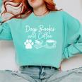 Cute Dogs Books And Coffee Pets Books Lovers Comfort Colors Sweatshirt Butter