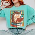 Cute Hedgehog Book Nerd Comfort Colors Sweatshirt Butter