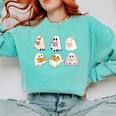Cute Spooky Reading Book Halloween Fall Ghost Autumn Comfort Colors Sweatshirt Butter