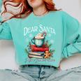 Dear Santa More Book Please Christmas Book Librarian Comfort Colors Sweatshirt Butter