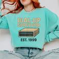 Dial Up Survivor Retro 90s Internet Nostalgia Comfort Colors Sweatshirt Butter