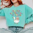 Easily Distracted By Books Silly-Goose Bookish Library Read Comfort Colors Sweatshirt Butter